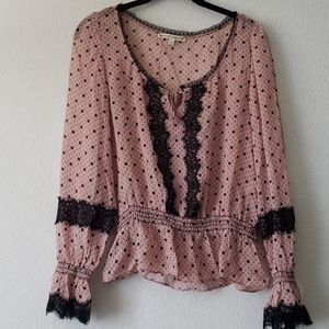 100% Silk Nanette Lepore Long Sleeve Blouse